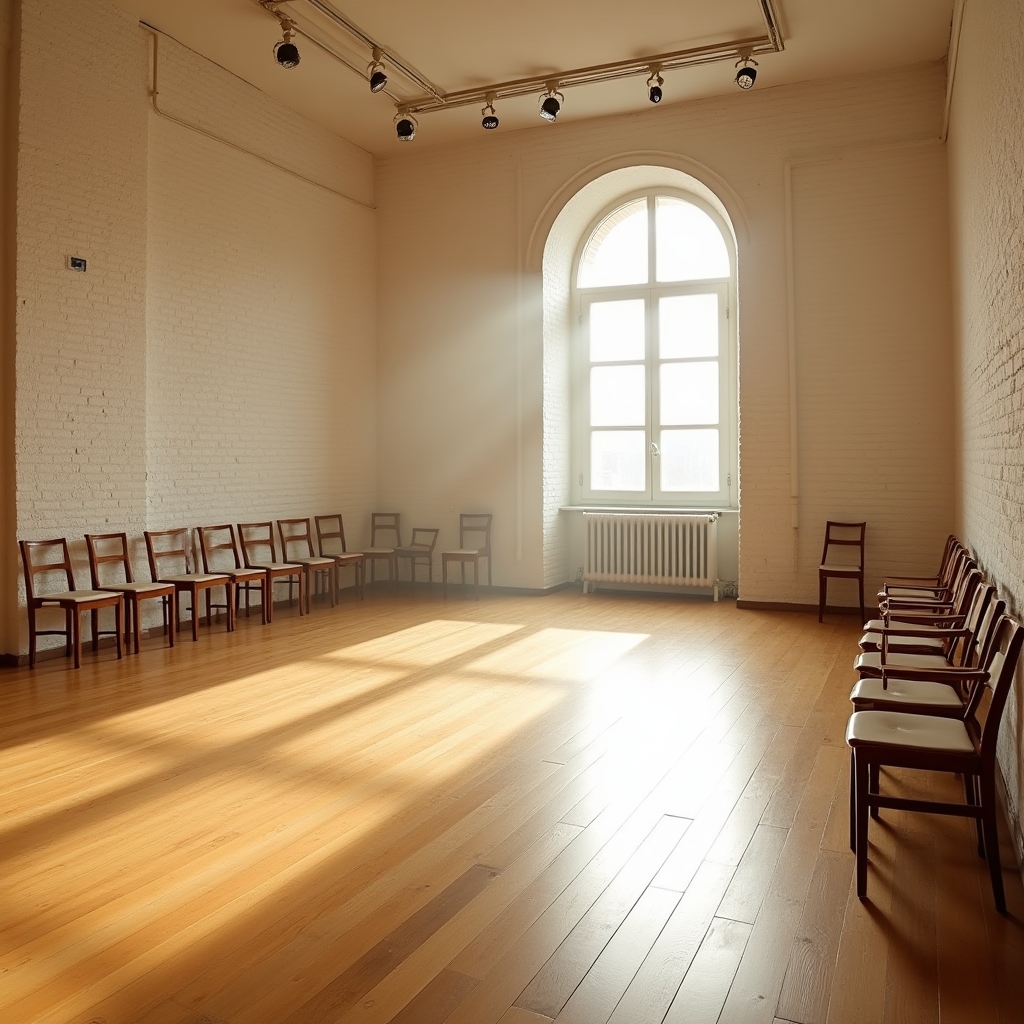 Spațiul de repetiții pentru cursul de improvizație teatrală Garvonix
